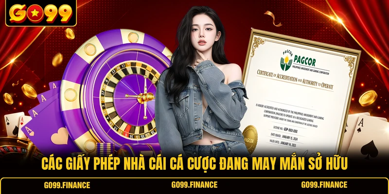 Các giấy phép nhà cái cá cược đang may mắn sở hữu